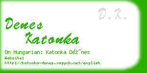 denes katonka business card